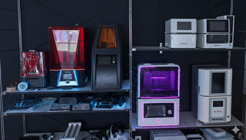 最新の3Dプリンターで入れ歯を製作している様子